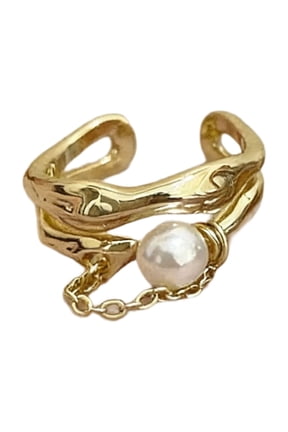 Double Layer Adjustable Rings Open Jewelry Delicate Tassels Finger Rings Alloy Texture Suitable for Various Occasion