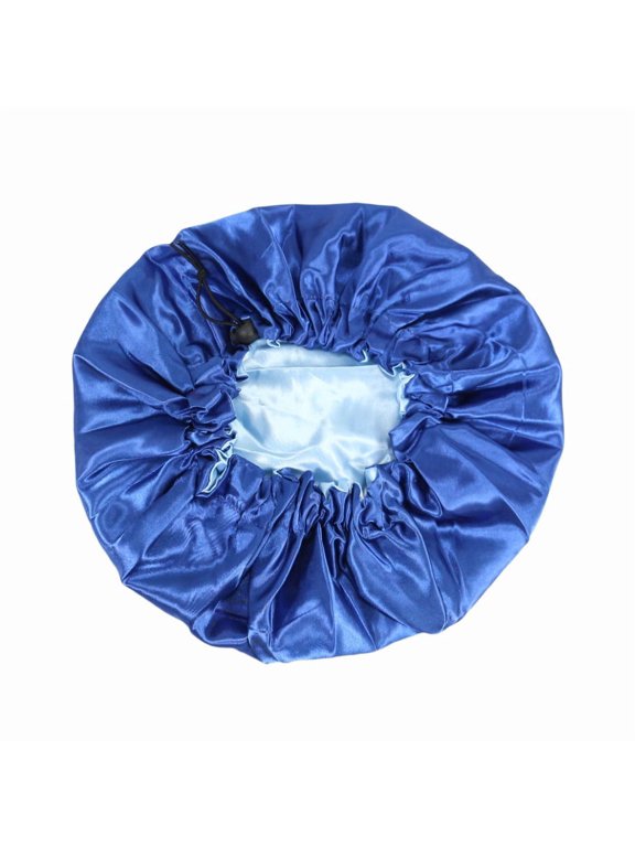 Double-Layer Adjustable Satin Sleep Cap with Drawstring – 13.5 inch, Lightweight Hair Bonnet for Sleep, Skincare & Leisure