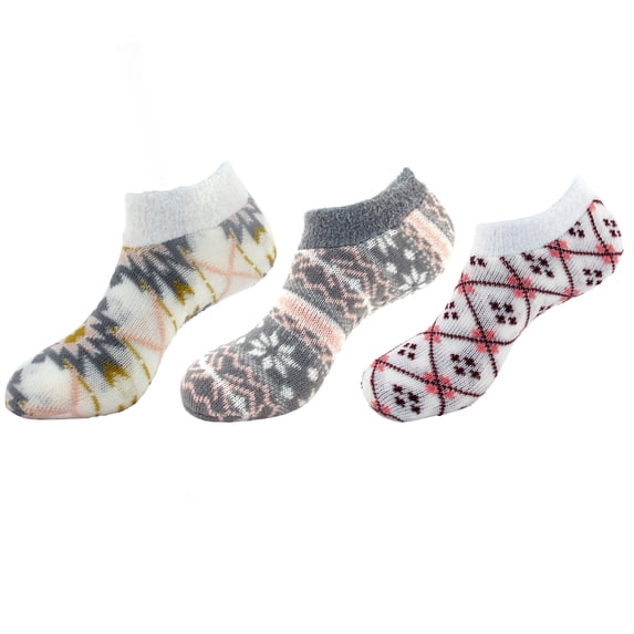 BambooMN Women's Double Layer Anklet Socks - One Size - Assortment E - 3 Pairs