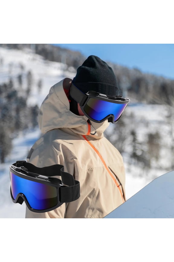 Double-Layer Anti-Fog Ski & Mountaineering Goggles - Extra Wide Frame with Polarized Color Lens for Wind & Sand Protection, Perfect for Skiing, Cycling & Outdoor Sports