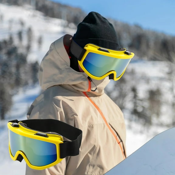 Double-Layer Anti-Fog Ski & Mountaineering Goggles - Extra Wide Frame with Polarized Color Lens for Wind & Sand Protection, Perfect for Skiing, Cycling & Outdoor Sports