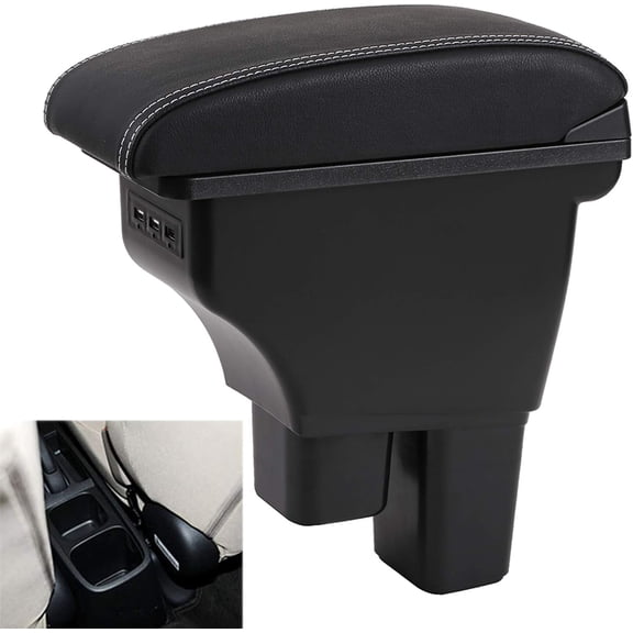 Double Layer Armrest Box for Honda Fit Jazz 2009-2013 Car Interior Storage Center Console with 3 USB Port