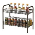 thumbnail image 1 of Double Layer Auledio Spice Rack For Counter for kitchen,Bronze, 1 of 7