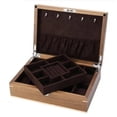 thumbnail image 1 of Double Layer Black Walnut Solid Wood Jewelry Storage Boxs Jewelry Accessories Necklace Ring Display Box, 1 of 8