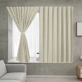 thumbnail image 1 of Double Layer Blackout Curtains Thermal Insulated Room Darkening Drapes No Drill Rental Friendly Window Coverings Bedroom Bay Window Living Room, 1 of 8