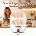 thumbnail image 1 of Double Layer Boiled Eggs Breakfast Maker, 14-Egg Capacity Electric Egg Boiler for Consistent Hard, Medium, Soft Boiled Results, Premium Stainless Steel Build,Compact & User-Friendly Appliance, 1 of 11