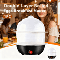 thumbnail image 1 of Double Layer Boiled Eggs Breakfast Maker, Automatic Electric Egg Cooker Steamer for 14 Eggs, Quick & Even Cooking for Hard Boiled Eggs, Durable Stainless Steel, Compact & Easy to Clean Design, 1 of 11