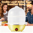 thumbnail image 1 of Double Layer Boiled Eggs Breakfast Maker, High-Capacity Egg Boiler Machine for Hard & Soft Boiled Eggs, Efficient 14-Egg Cooker with Stainless Steel Construction, Space-Saving Appliance, 1 of 11