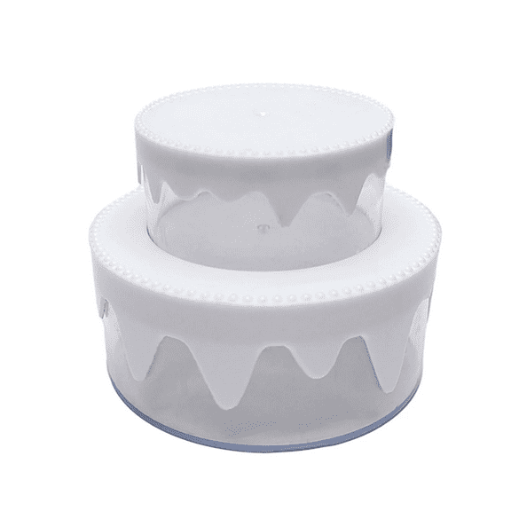 Double Layer Cake Box Storage, Diy Transparent Round Cake Style Storage, Smooth Edge,Imitation of Play House, Hairpin Sundries Storage Cases Household Stuffs — LAILLSH