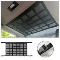 Double-Layer Car Ceiling Cargo Net Pocket, Roof Storage Organizer, Mesh Travel Storage for SUV and Truck, Camping, Long Road Trip, Easy Installation and Large Capacity