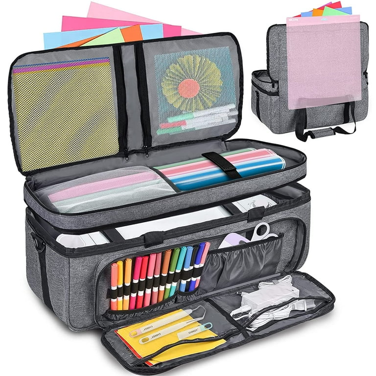 Double Layer Carrying Case Bag with Cover and Cutting Mat Pocket Walmart