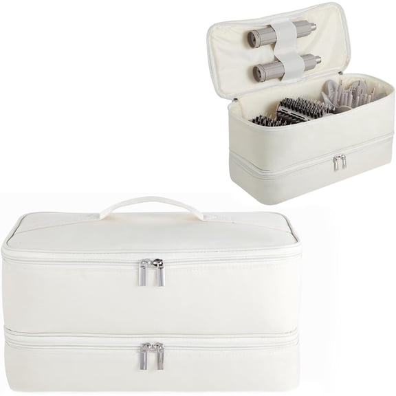 Double-Layer Carrying Case for Shark Flexstyle, Travel Case for Shark SpeedStyle, Portable Storage Organizer bag for Shark Flexstyle FlexFusion/Dyson Airwrap Styler and Attachments