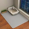 thumbnail image 1 of Double Layer Cat Litter Box Mat, EVA Non-Slip, Waterproof Urine Proof Catcher Easy Clean Scatter Control -Gray-30x22 Inch, 1 of 4