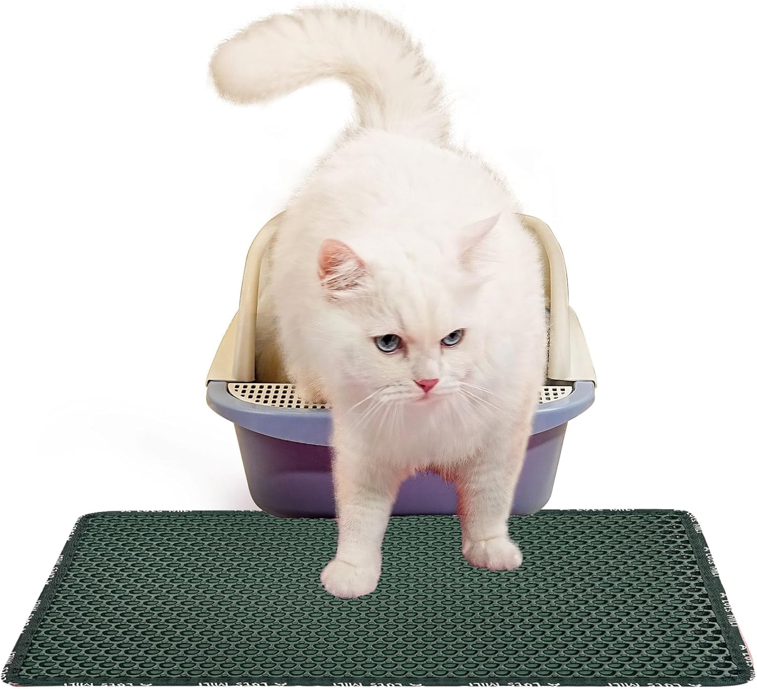 Double Layer Cat Litter Mat, Honeycomb Design, Urine Waterproof, Easy Clean