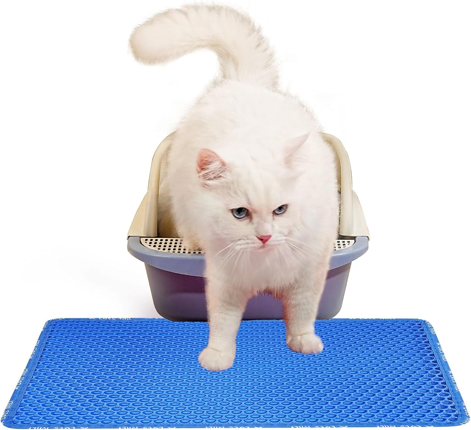 Double Layer Cat Litter Mat, Honeycomb Design, Urine Waterproof, Easy Clean