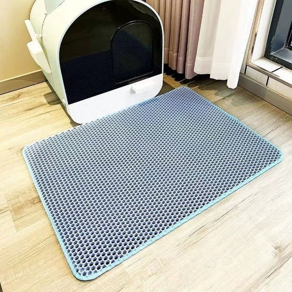 Double-Layer Cat Litter Mat with Waterproof Base, Anti-Slip, Easy to Clean