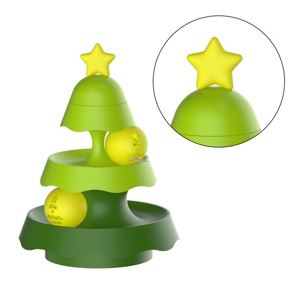 Double Layer Cats Track Disc Toy Cats Amusements Christmas Tree Shape Track Toy Training Amusements Toy