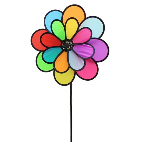 Double Layer Cloth Windmill Durability Outdoor Decoration For Garden Lawns Or Porch Installation Multiple Color Option