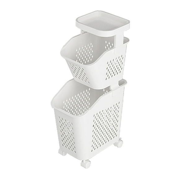 Double Layer Clothes Storage Baskets Durable Large Capacity Laundry Basket Dirty Clothes Basket for Hallway Apartment Bedroom