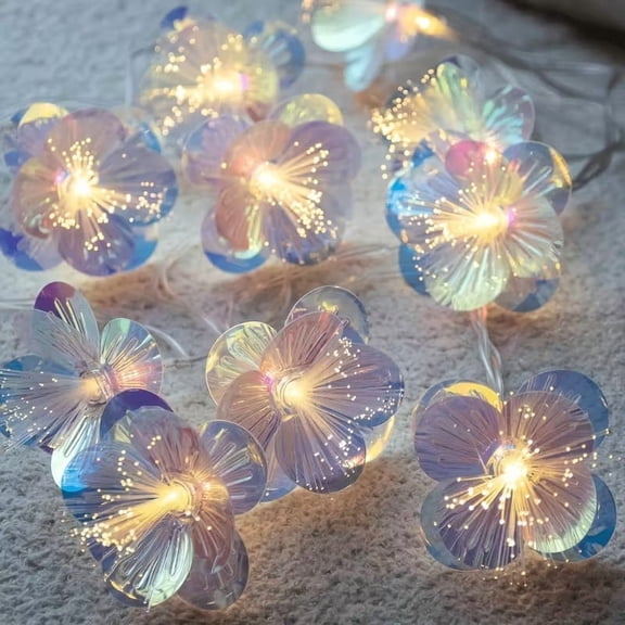 Double Layer Clover Flower String Lights 33ft Rainbow LED Fairy Lights