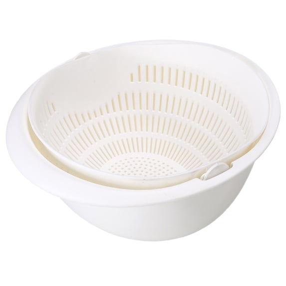 Double-Layer Colander Bowl Set, Fruit Vegetable Colander Washing Basket, Drain & Rinse Basket with Inner Strainer – Kitchen Sink Food Washing Bowl for Fruits, Vegetables, Pasta