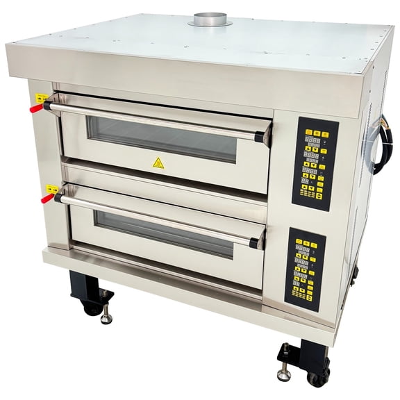 Double Layer Commercial Pizza Oven 4 Trays Microcomputer Control Oven 220V 3 Phase