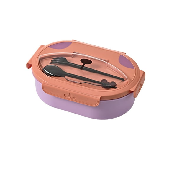 Double Layer Compartment Lunch Box Oval Design Bento Container with Dividers Microwave Safe Portable Food Storage