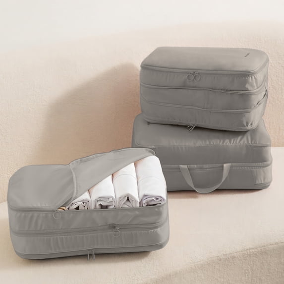 Double Layer Compression Storage Bag, Travel Clothes Organizer for Luggage, Portable Packing Cubes with Split Compartments, Efficient Space Saving Design
