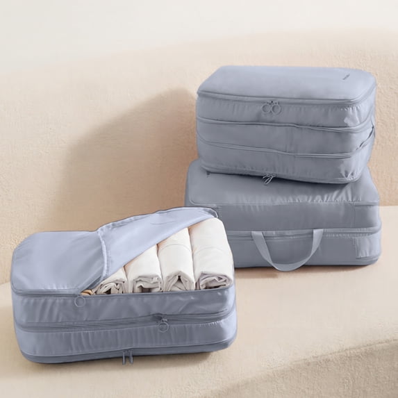Double Layer Compression Storage Bag, Travel Clothes Organizer for Luggage, Portable Packing Cubes with Split Compartments, Efficient Space Saving Design
