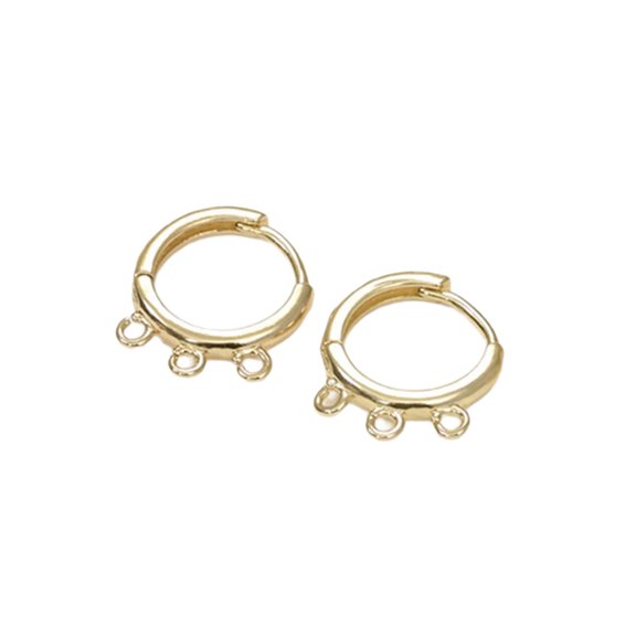 Double Layer Copper Hoop Earrings , Classical Gold And Silver Electroplated, Lightweight 20g Circles Ear Jewelry For Casual Or Formal Occasions
