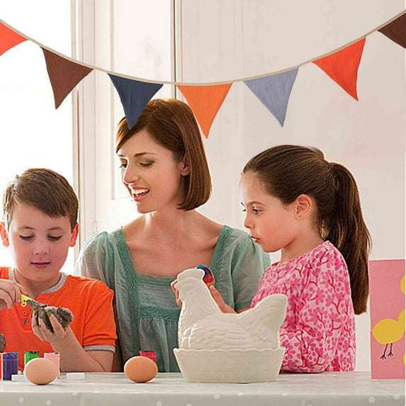 Double Layer Cotton Solid Color String Flags | 6m Birthday Party Decorations | Kids Kindergarten Camping Hanging Banners | Multi-Color Home Decor with Rope