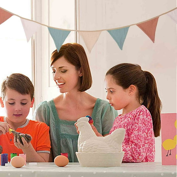 Double Layer Cotton Solid Color String Flags | 6m Birthday Party Decorations | Kids Kindergarten Camping Hanging Banners | Multi-Color Home Decor