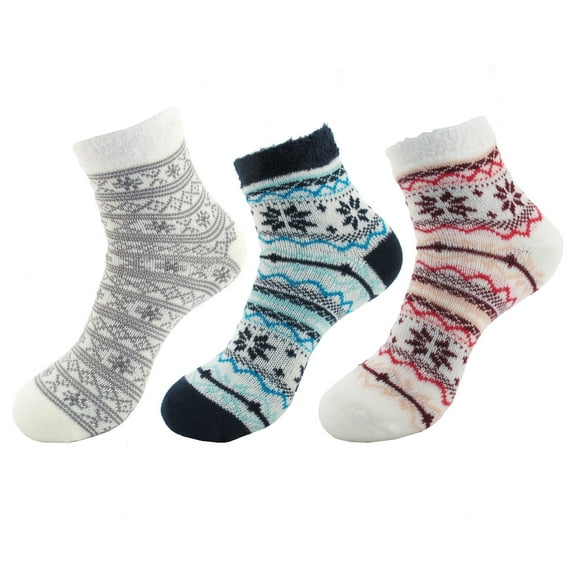 Double Layer Crew Socks - 3 Prs - Assortment A