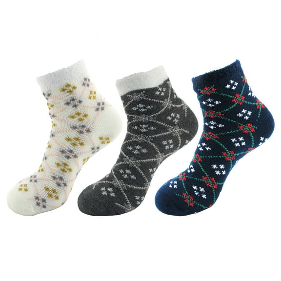 Double Layer Crew Socks - 3 Prs - Assortment B