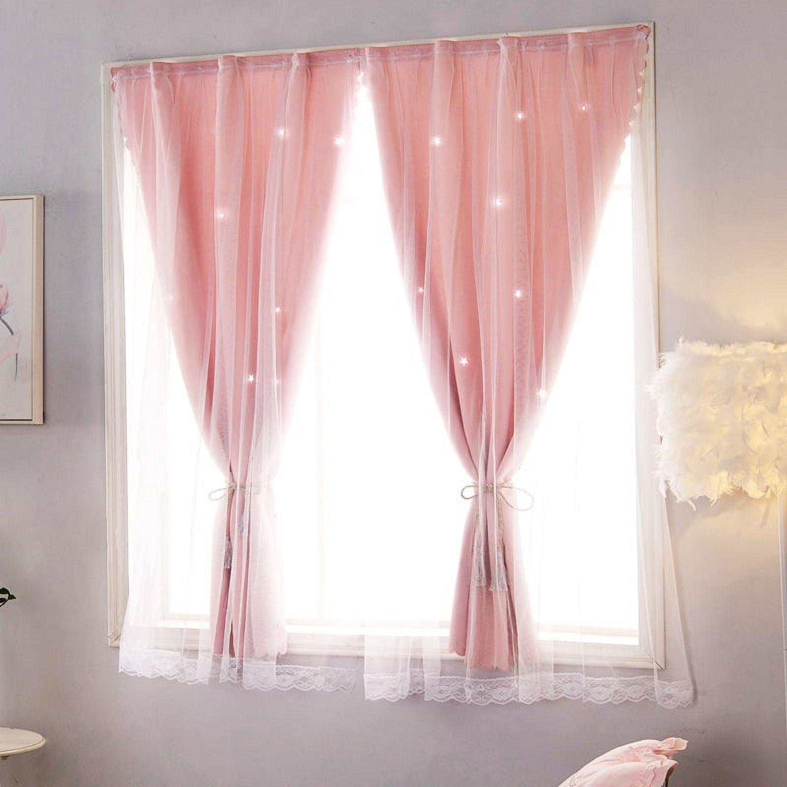 Double Layer Curtains, Kids Stars Blackout Curtains For Girls Boys ...