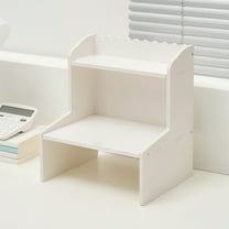 Double Layer Desk Organizer Desktop Shelf,Multi-tier Heightened Desktop Rack,Desktop Storage Rack Organizer for Home Office Dormitory,Wood Display Shelf for Book,Debris and More