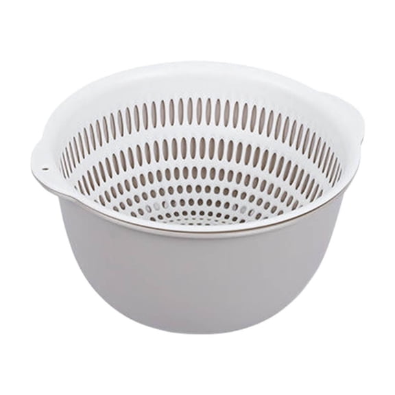 Double Layer Drainage Basket, Plastic Vegetable Washing Bowl and Fruit Strainer, Kitchen Sink Colander for Rinsing, Draining, Cooking, Home Food Prep and Fruit Cleaning Use