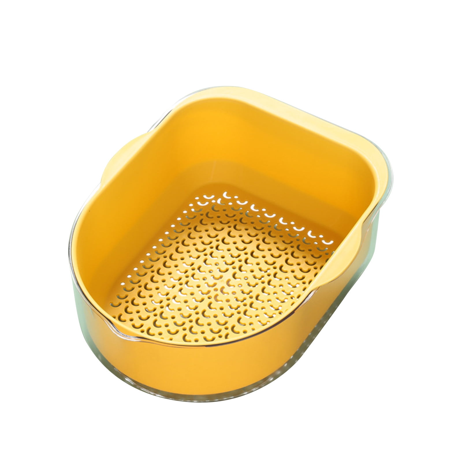 Double Layer Drainage Basket, Vegetable Water Fruit Basket ...