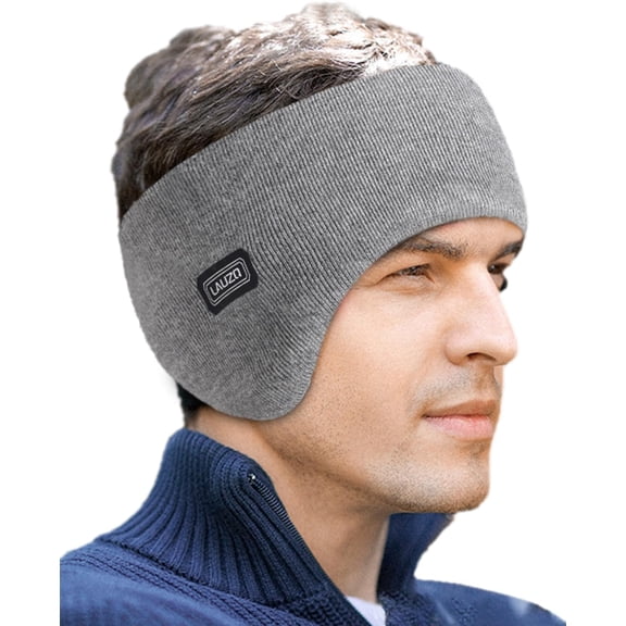 Double-Layer Ear Warmer Headband-Knit Fuzzy Lined Winter Ear Muff for Men Women Running Cycling Ear Covers