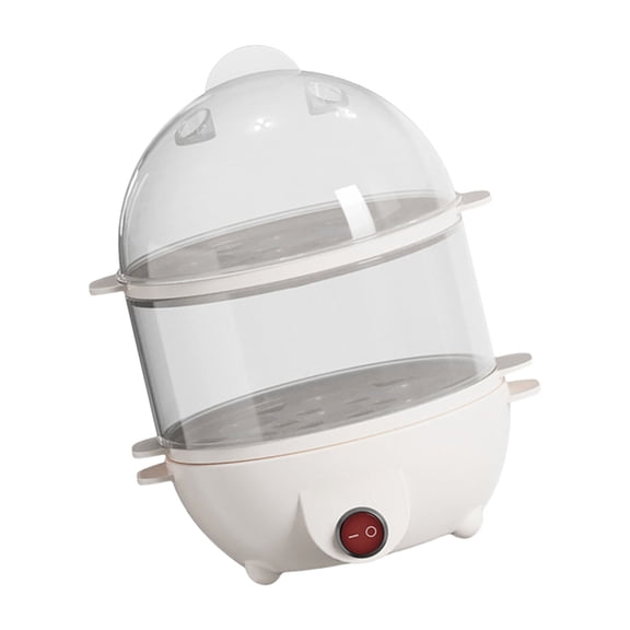 Double Layer Electric Eggs Cooker with Auto Shutoff Rapid Cooking Poacher for Poached Scrambled Eggs Vegetables