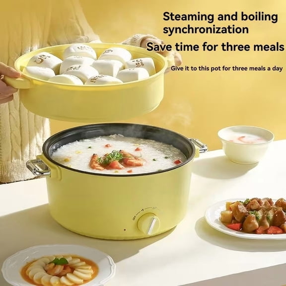 Double Layer Electric Food Steamer 9.45 Inch Multifunctional Cooker