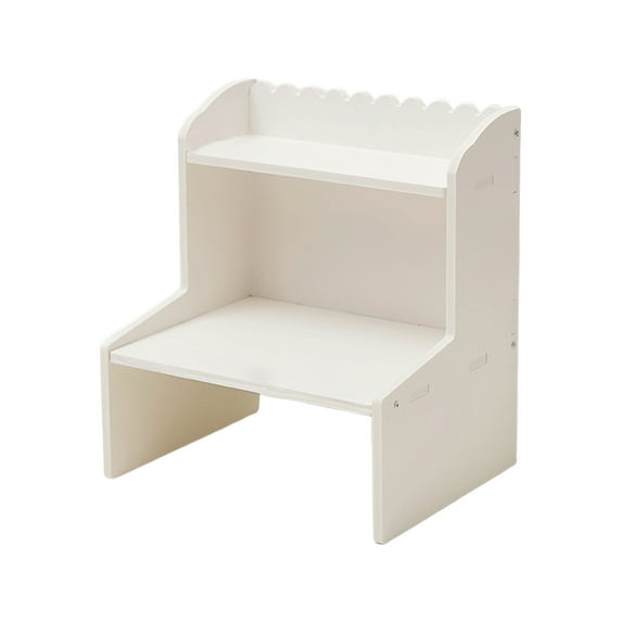 Double Layer Elevated Desk Organizer Shelf with Wood Material, Multi-Purpose Storage Rack for Cosmetics Books Supplies