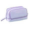 thumbnail image 1 of Double Layer Extra Large Pencil Pouch Two Way Zipper Portable Pen Organizer Multifunctional Stationery Storage Purple, 1 of 3