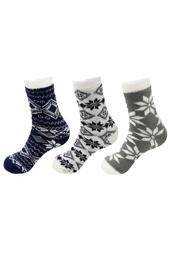 Women's Double Layer Extra Thick Socks - Assortment B - One-Size - 3 Pairs