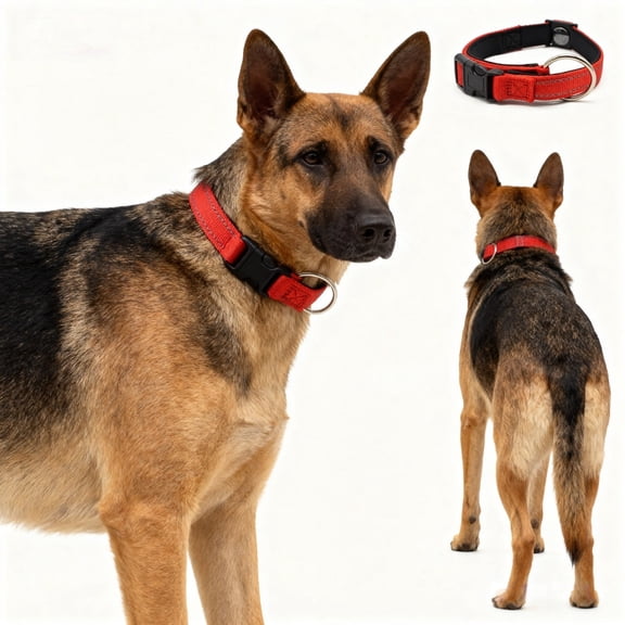 Pet Collars Double Layer Fabric Breathable Reflective Design for Senior with Shaped Collar a Safe Comfort Solution for