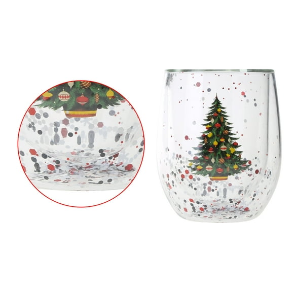 Double Layer Glitter Sequin High Temperature Resistant Snow Christmas Cup
