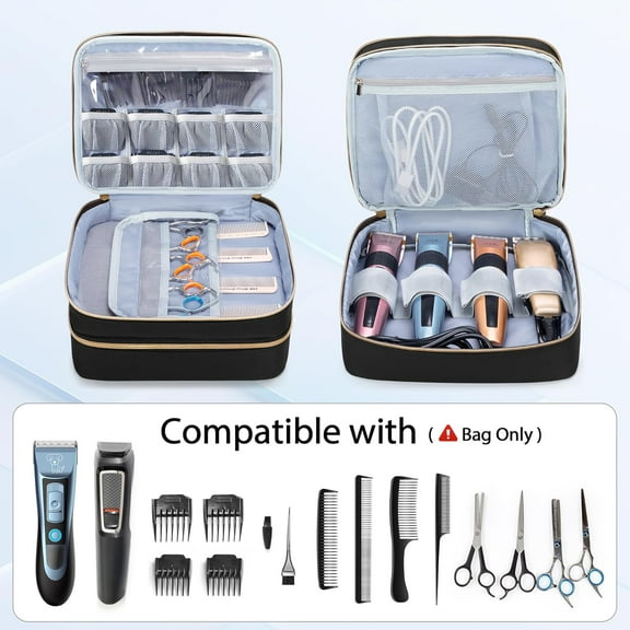 Double Layer Hair Clipper Travel Case for ///Osterpro - Hair Tool Organizer Storage Bag