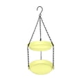 thumbnail image 1 of Double-Layer Hanging Bird Feeder Tray, Two-Tiered Seed Platform for Outdoor Garden Decor, Large Capacity Wild Bird Feeding Station, Yellow, 1 of 4