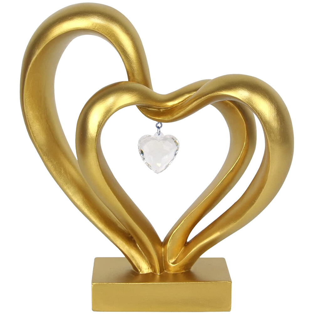 Double Layer Heart Statue Heart Sculpture Resin Heart Ornament Home