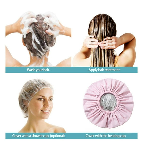 Double Layer Heat Steamer Hair Cap For Deep Conditioning And Hot Oil Treatment, Reusable Large Size Hair Cap With Inner Foil Lining And Breathable Mesh, Suitable For Hair Care